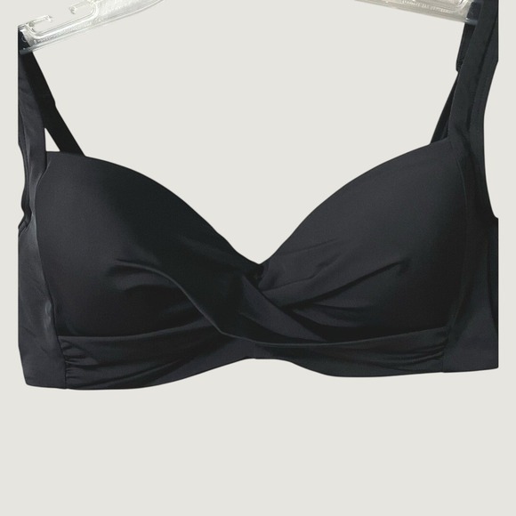 Lands' End Other - Lands End Swim Twist Wrap Front Bikini Top Womens 8 Black Underwire NWOT